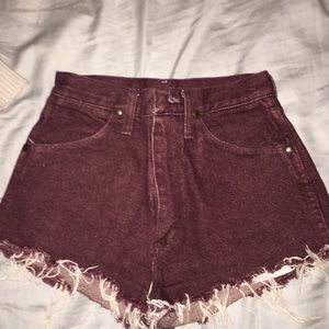 Burgundy wrangler shorts
